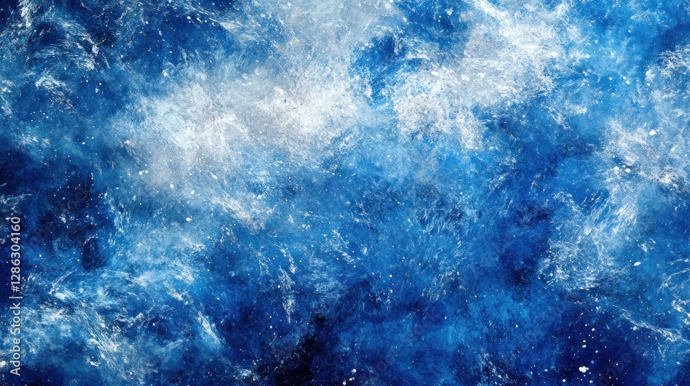 Abstract Blue Nebula Cosmic Cloudscape White Swirls Digital Painting Abstract Blue Nebula Cosmic Cloudscape White Swirls Digital Painting