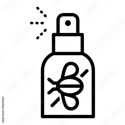 icon of an insect repellent spray bottle symbolizing protection against mosquitoes and bugs.