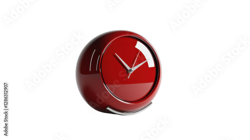 Obraz na płótnie Stylish round red clock on a white background showcasing modern design and functionality for home decor w salonie