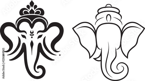 Sankashti Chaturthi Line Art Vector