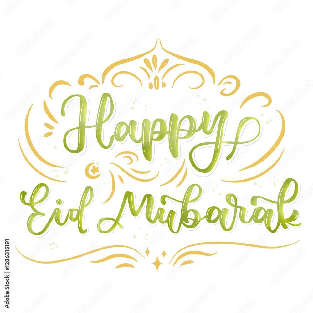 Happy eid mubarak typography lettering Happy eid mubarak typography lettering