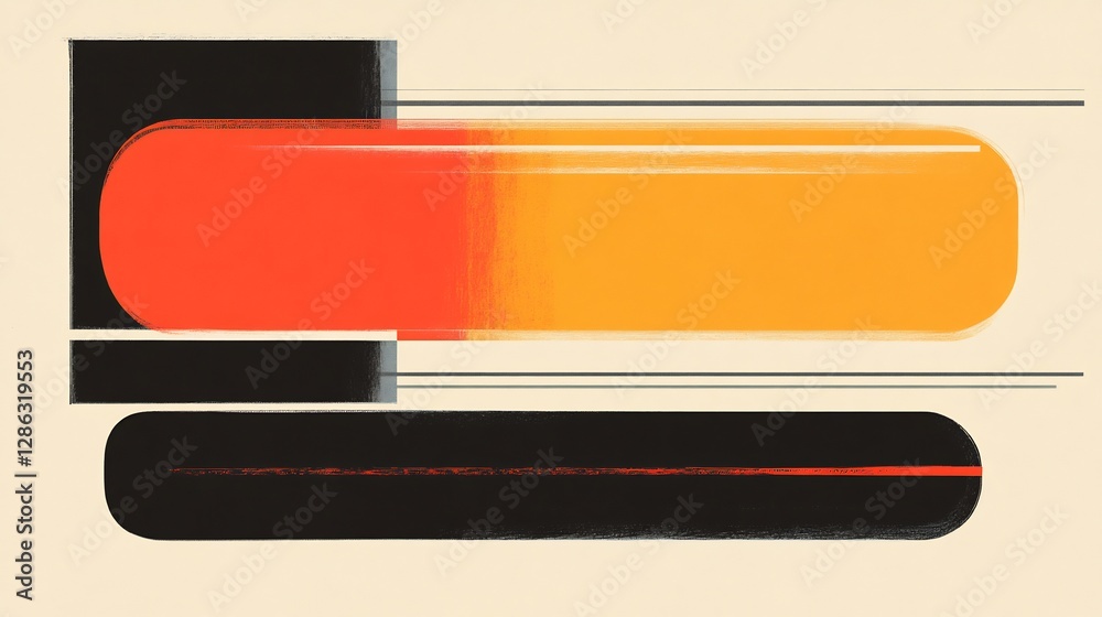 Abstract Orange Yellow Gradient Rectangles Boldly Arranged. AI Generated Abstract Orange Yellow Gradient Rectangles Boldly Arranged. AI Generated