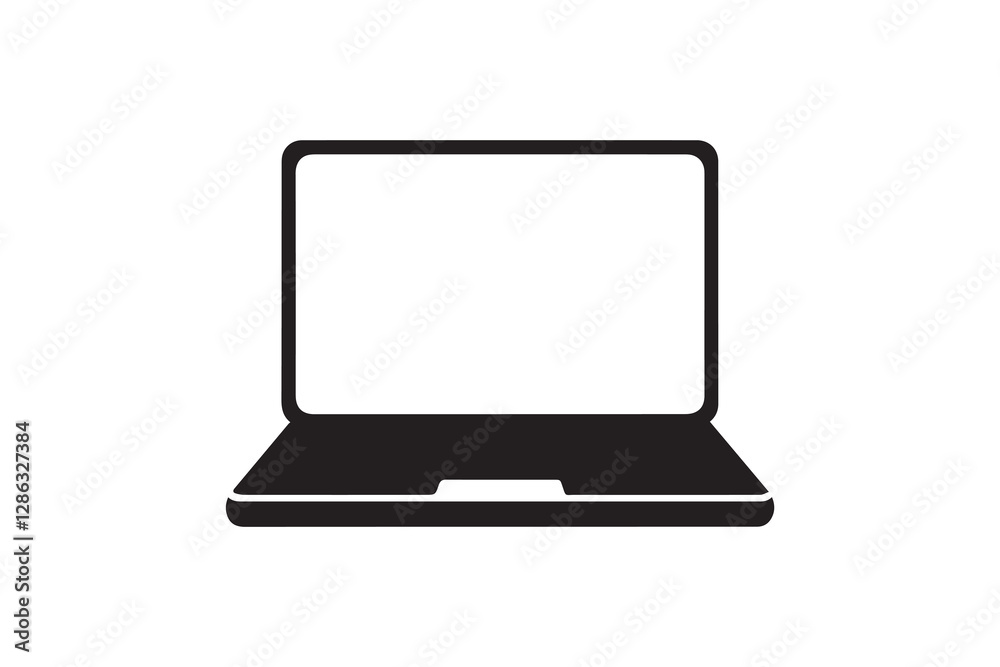 Laptop icon vector silhouette isolated in white background Laptop icon vector silhouette isolated in white background