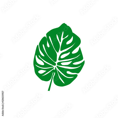 green leaf isolated on white