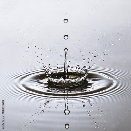 Gouttes de pluie tombant dans une flaque d'eau