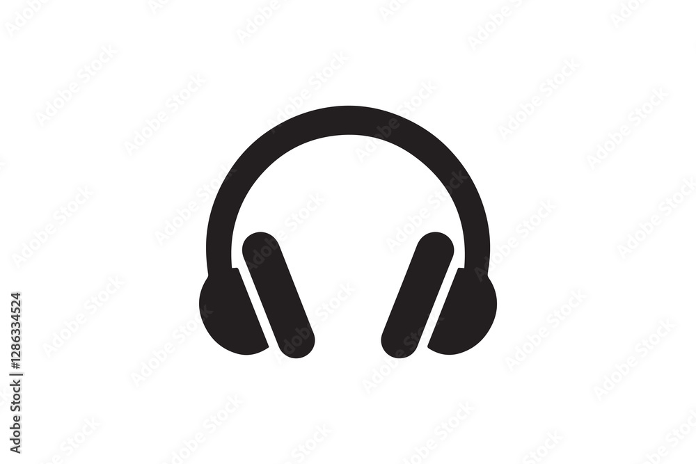 Headphone icon vector silhouette isolated in white background Headphone icon vector silhouette isolated in white background