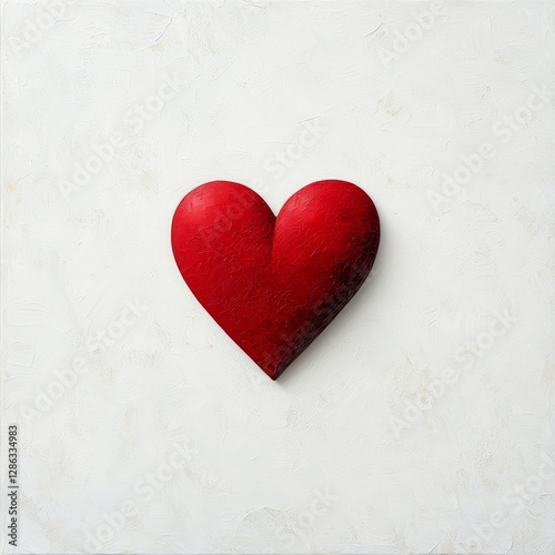 A velvety red heart affair against a pristine background romantic art minimalist style close-up love concept