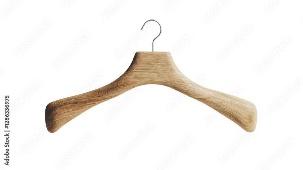 Wooden hanger with a sleek design, ideal for organizing clothing and enhancing home decor
