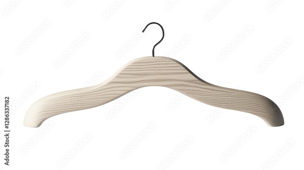 Wooden hanger with a curved design, ideal for organizing clothing in a stylish and functional way, suitable for any wardrobe space