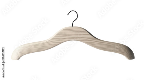 Obraz na płótnie Wooden hanger with a curved design, ideal for organizing clothing in a stylish and functional way, suitable for any wardrobe space w salonie