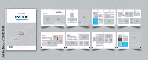 Magazine Template layout cover page with 16 page design concept Accents