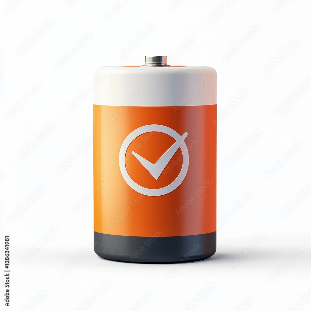 Fototapeta premium Battery full charge symbol isolated on white background