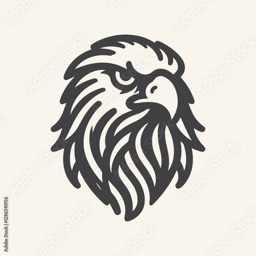 Elegant eagle head line art vector illustration design, perfect for prints and digital use. vintage eagle line art logo