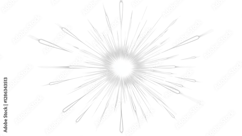 Fototapeta premium Minimalistic firework element isolated on transparent PNG. Decorative Element art.