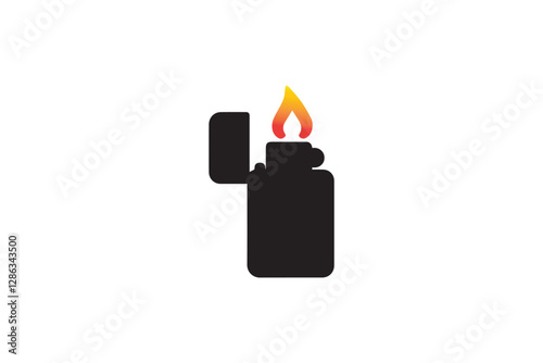 Gas lighter icon vector silhouette isolated in white background