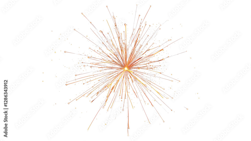 Fototapeta premium Minimalistic firework element isolated on transparent PNG. Decorative Element art.