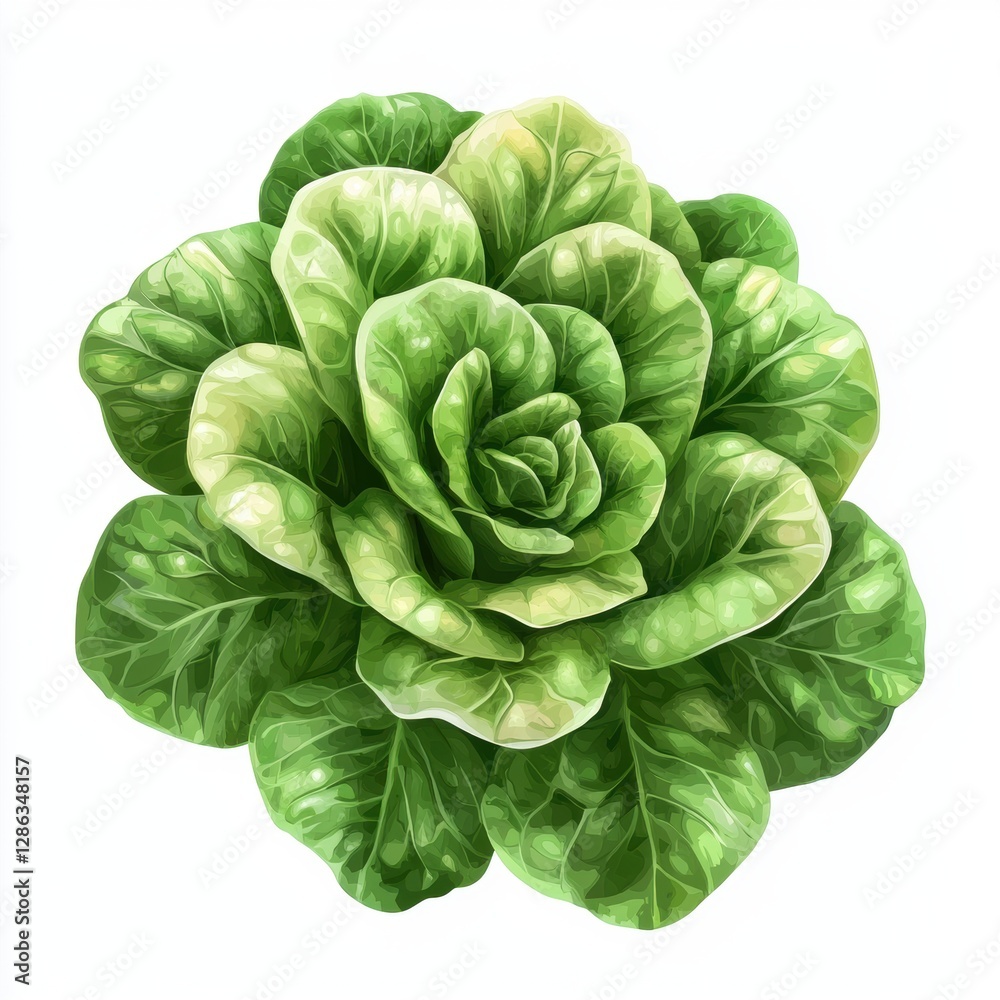 Obraz premium Lettuce plant isolated on white background