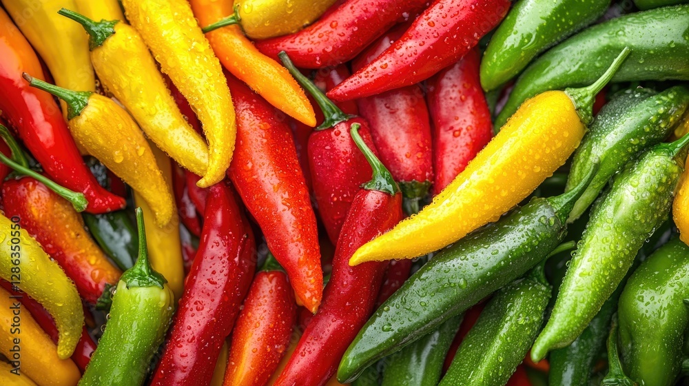 Vibrant Harvest, A Colorful Medley of Fresh Chili Peppers Vibrant Harvest, A Colorful Medley of Fresh Chili Peppers