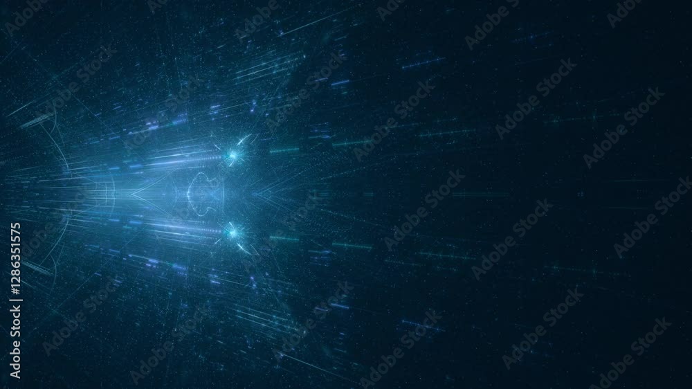 Digitaler Datenstrom - schnelles Internet, Energie, Forschung, Wissenschaft, Industrie, Innovation, Technologie, Computer, Netzwerk, Kommunikation,   künstliche Intelligenz, Digitalisierung, blau