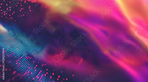 Vibrant grainy gradient texture blending colors in a soft digital noise effect, with a nostalgic vintage vibe.
