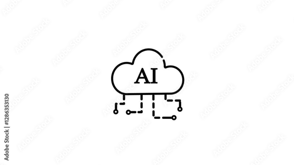 Cloud AI Developer Services, icon in line design. Cloud, AI, developer, services, technology, machine-learning, Cloud AI Developer Services, icon in line design. Cloud, AI, developer, services, technology, machine-learning,