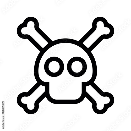 icon of a skull with crossed bones symbolizing danger toxicity poison or hazardous substances.