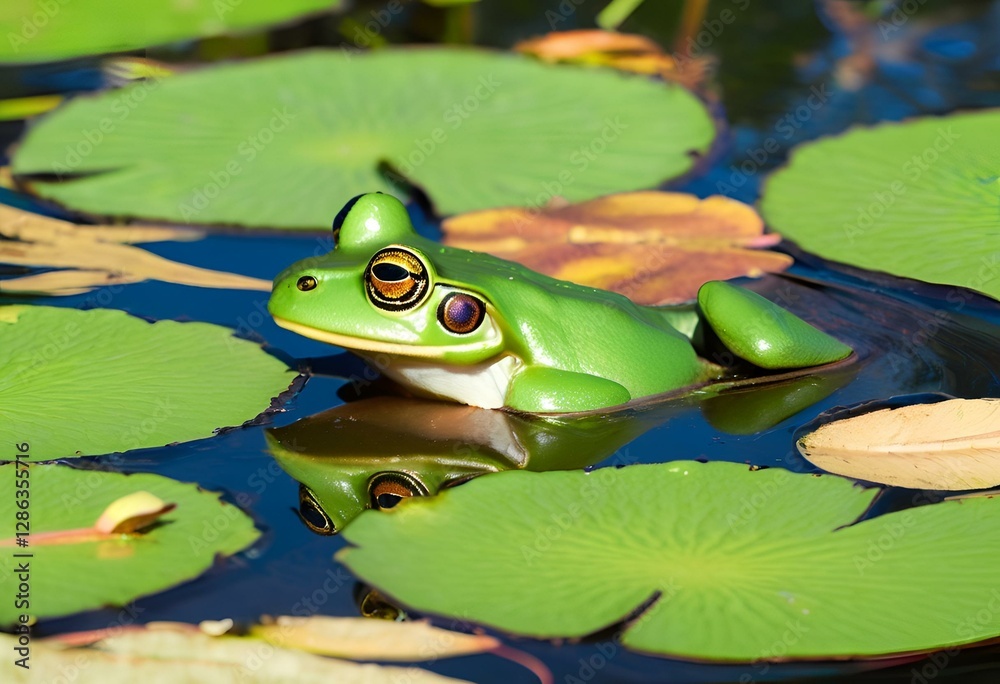 frog in the water