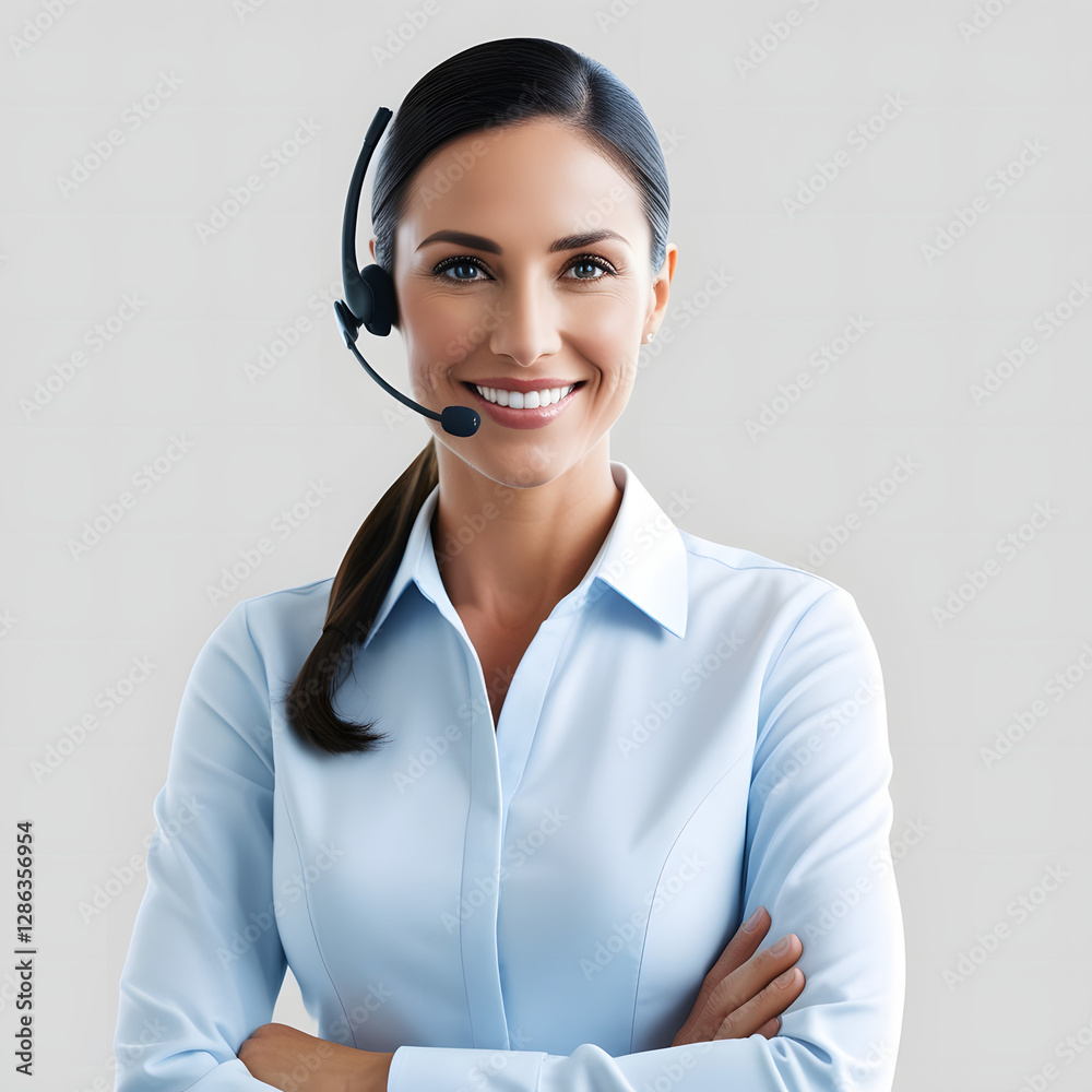 A Female customer service representative A Female customer service representative