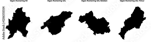 Ogan Komering Ilir, Ogan Komering Ulu, Ogan Komering Ulu Selatan, Ogan Komering Ulu Timur outline maps