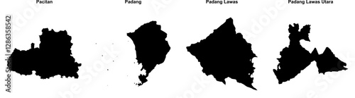 Pacitan, Padang, Padang Lawas, Padang Lawas Utara outline maps