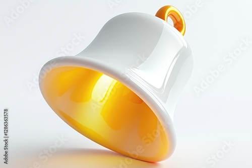 Wallpaper Mural A Shiny White And Golden Bell With Its Ring On Top Torontodigital.ca