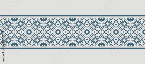 Flat ornament style ethnic seamless borders