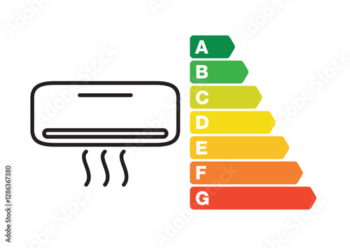 Home Supply with AC Air Conditioner with Environmental Certification Energy Classification Scale Efficiency Class Consumption