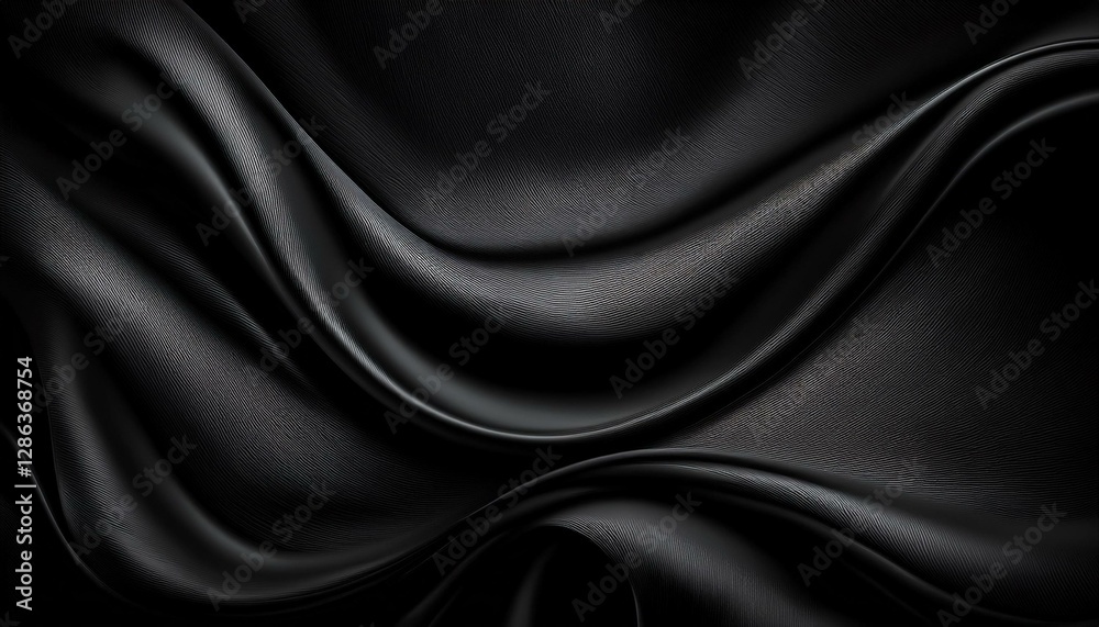 Fototapeta premium black textures wallpaper abstract 4k background silk smooth waves pattern modern clean minimal backdrop design black and white high definition