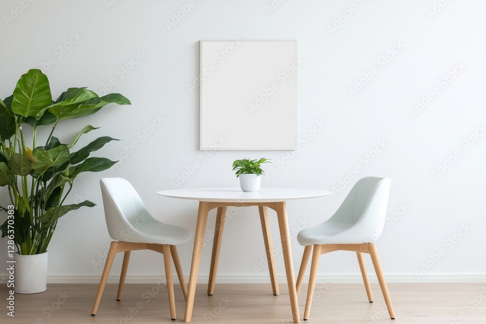 mockup poster frame in modern interior background, dinning room, Scandinavian style mockup poster frame in modern interior background, dinning room, Scandinavian style