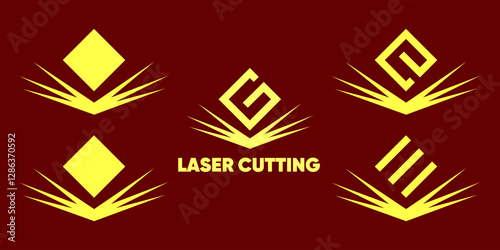 laser cutting logo designs, editable laser cutting icons, cnc logo designs, symbols, graphics

