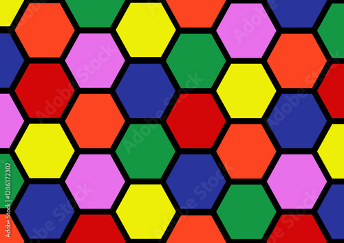 Honeycomb seamless pattern. illustration. Colorful background.