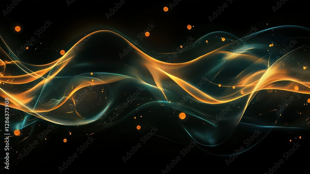 Fototapeta premium An artistic abstract bokeh effect with swirling, glowing shapes.