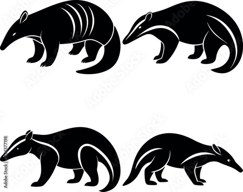 Classic Anteater Silhouette Vector Perfect for Logos & Designs.