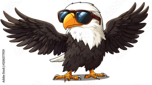 Cool Cartoon Eagle with Sunglasses