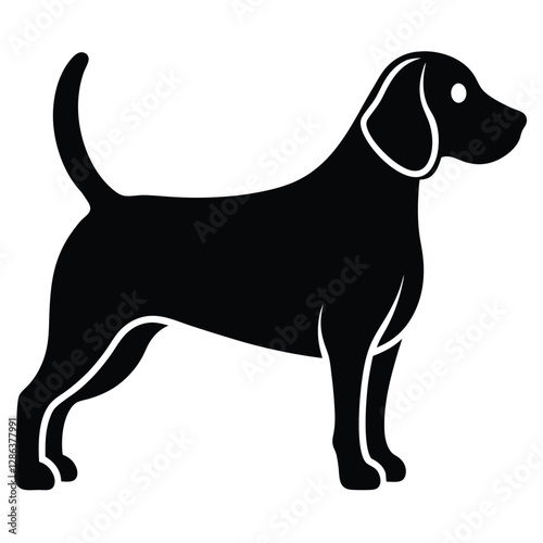 Minimalist beagle dog silhouette icon for logos and pet design purposes photo