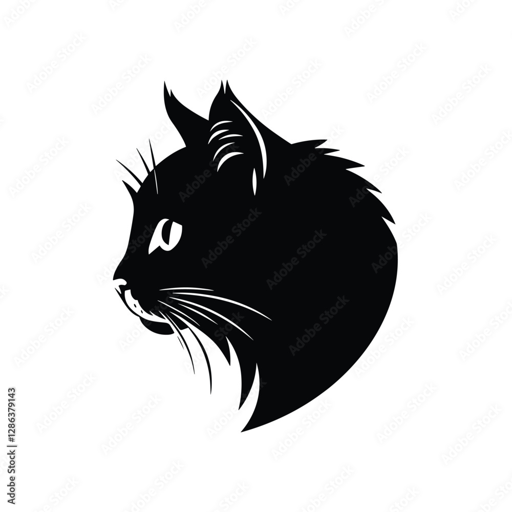 Obraz premium Cat silhouette with white background