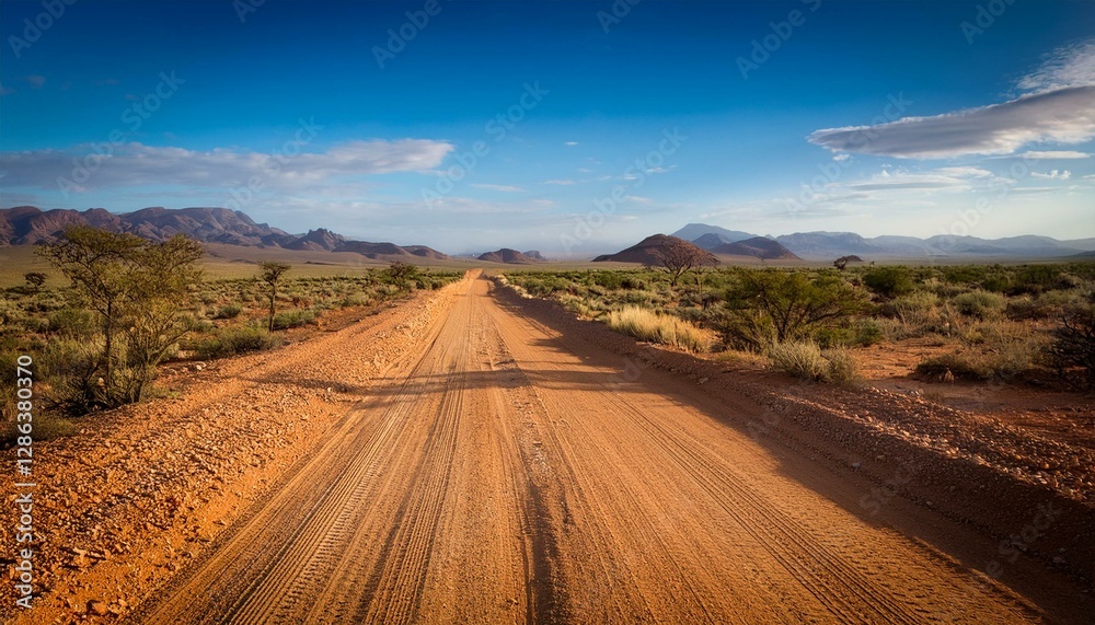 Naklejka premium dirt road gravel tracks