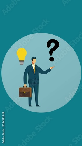 Wallpaper Mural Decision Dilemma, Animated Journey of a Businessman from Confusion to Innovation Torontodigital.ca