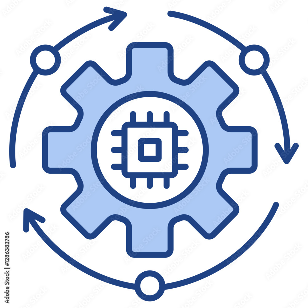 Obraz premium Automation Blue Icon