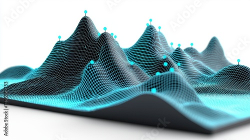 Abstract 3D Digital Mountain Landscape