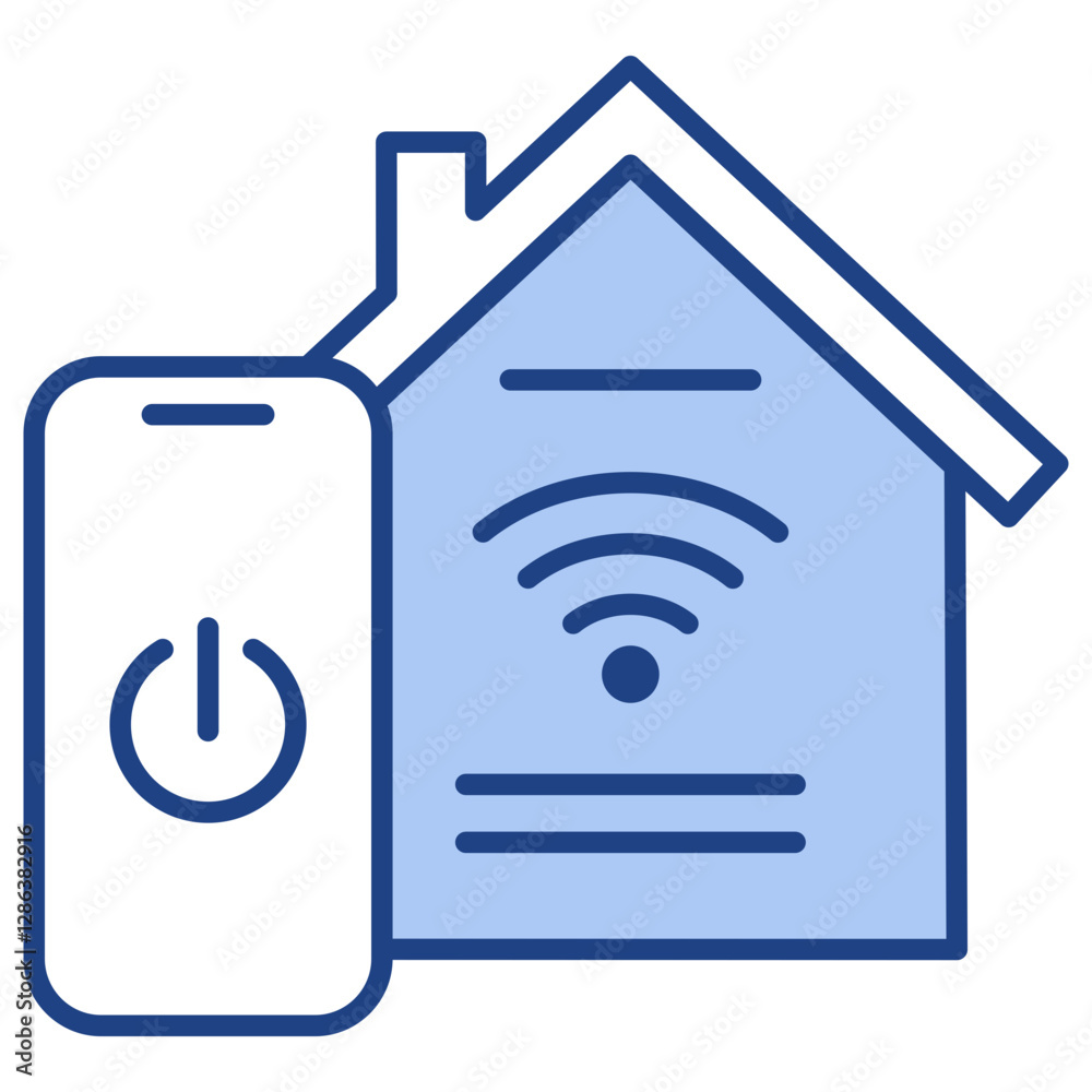 Obraz premium Smart Appliance Blue Icon