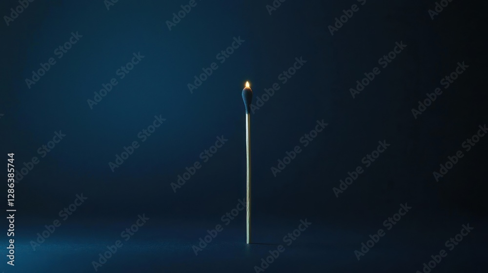 A bold concept photo with a single lit match against a dark background, symbolizing innovation. A bold concept photo with a single lit match against a dark background, symbolizing innovation.