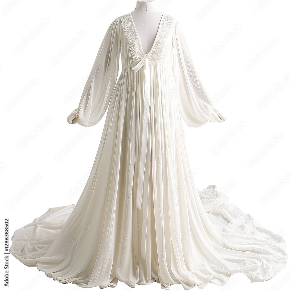 High Resolution of a Photo Nightgown, Isolated on a White Background High Resolution of a Photo Nightgown, Isolated on a White Background