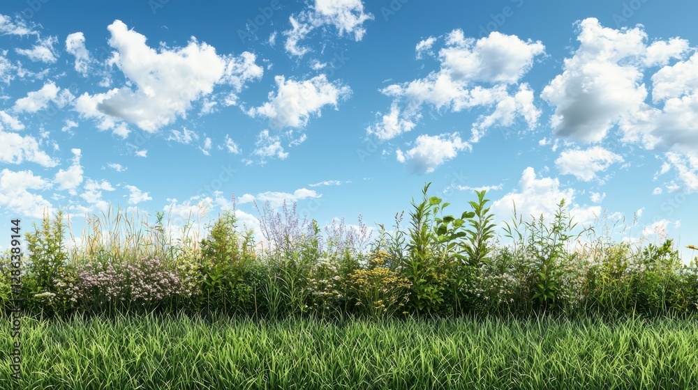 Diverse plants thriving in harmony sunny field nature scene low angle view agricultural ecology Diverse plants thriving in harmony sunny field nature scene low angle view agricultural ecology